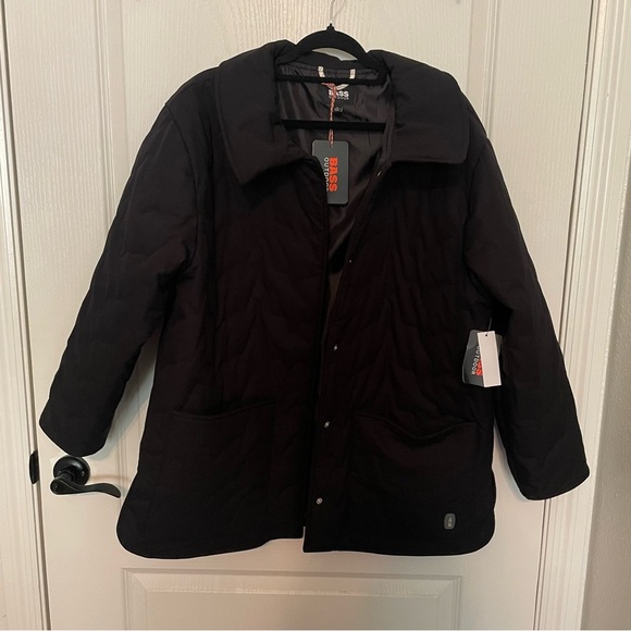 Bass Outdoor Jackets & Blazers - Elegant Black Pea Coat